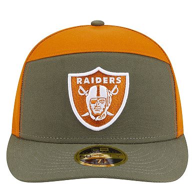 Men's New Era Olive/Brown Las Vegas Raiders Two-Tone Color Pack Split Panel 59FIFTY Fitted Hat