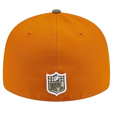 Men's New Era Olive/Brown Las Vegas Raiders Two-Tone Color Pack Split Panel 59FIFTY Fitted Hat