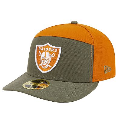 Men's New Era Olive/Brown Las Vegas Raiders Two-Tone Color Pack Split Panel 59FIFTY Fitted Hat