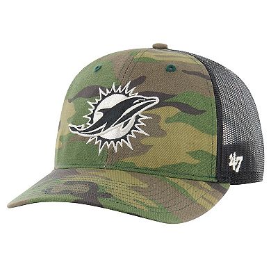 Men's '47 Camo Miami Dolphins Trucker Adjustable Hat