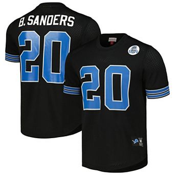 Men's Mitchell & Ness Barry Sanders Black Detroit Lions Big & Tall Mesh Player Name & Number Shirt