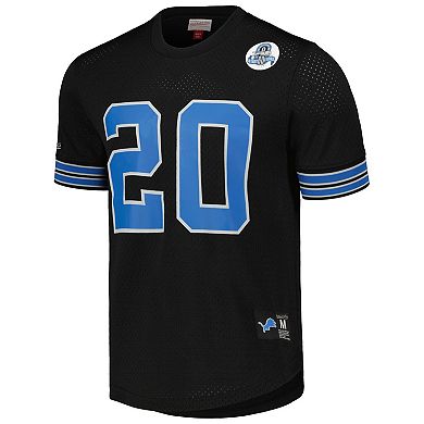 Men's Mitchell & Ness Barry Sanders Black Detroit Lions Big & Tall Mesh Player Name & Number Shirt