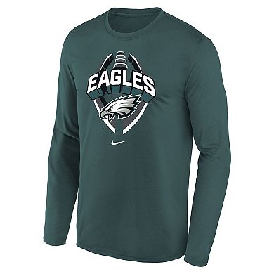 Youth Nike Midnight Green Philadelphia Eagles Primetime Legend Icon Long Sleeve Performance T-Shirt