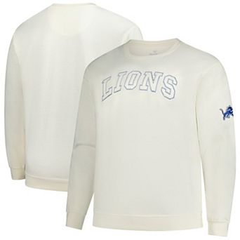 Men's Profile Cream Detroit Lions Big & Tall Fleece Sweatshirt