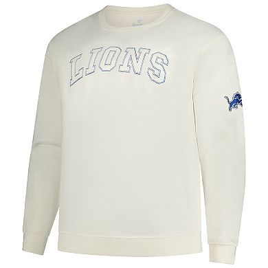 Men's Profile Cream Detroit Lions Big & Tall Fleece Sweatshirt