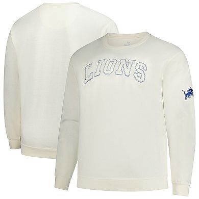 Men's Profile Cream Detroit Lions Big & Tall Fleece Sweatshirt