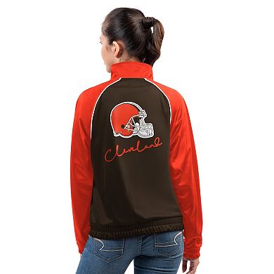 Women's G-III 4Her by Carl Banks Brown Cleveland Browns Replay Full-Zip Track Jacket