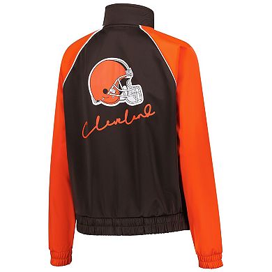 Women's G-III 4Her by Carl Banks Brown Cleveland Browns Replay Full-Zip Track Jacket