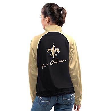 Women's G-III 4Her by Carl Banks Black New Orleans Saints Replay Full-Zip Track Jacket