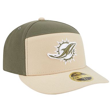 Men's New Era Light Beige/Olive Miami Dolphins Two-Tone Color Pack Split Panel 59FIFTY Fitted Hat