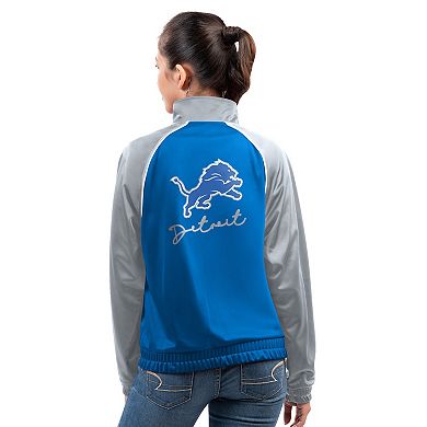 Women's G-III 4Her by Carl Banks Blue Detroit Lions Replay Full-Zip Track Jacket