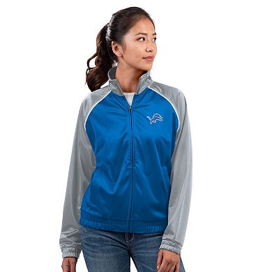 Women's G-III 4Her by Carl Banks Blue Detroit Lions Replay Full-Zip Track Jacket