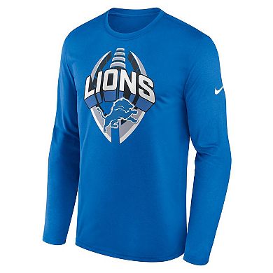Men's Nike Blue Detroit Lions Primetime Legend Icon Performance Long Sleeve T-Shirt