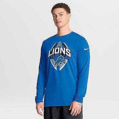 Men's Nike Blue Detroit Lions Primetime Legend Icon Performance Long Sleeve T-Shirt