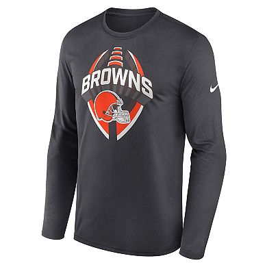Men's Nike Anthracite Cleveland Browns Primetime Legend Icon Performance Long Sleeve T-Shirt