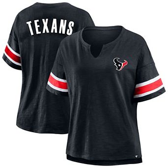 Women's Fanatics Navy Houston Texans Plus Size Redzone Notch Neck T-Shirt