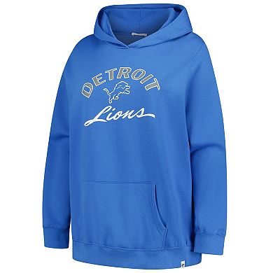 Women's '47 Blue Detroit Lions Plus Size Whirlwind Naomi Hoodie