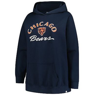 Women's '47 Navy Chicago Bears Plus Size Whirlwind Naomi Hoodie