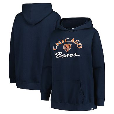 Women's '47 Navy Chicago Bears Plus Size Whirlwind Naomi Hoodie