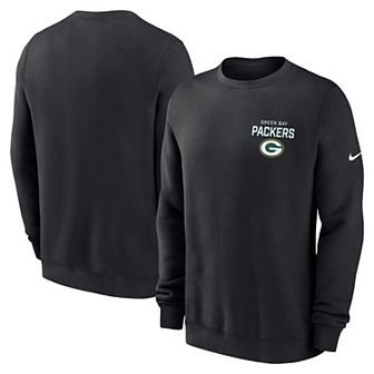 Men's Nike Black Green Bay Packers Primetime Club Fleece Pullover Sweatshirt