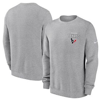 Men's Nike Heather Gray Houston Texans Primetime Club Fleece Pullover Sweatshirt