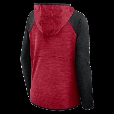 Women's Fanatics Scarlet/Black San Francisco 49ers Redzone End Around Pass Raglan Full-Zip Hoodie