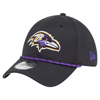 Men's New Era Black Baltimore Ravens Perforated 39THIRTY Flex Hat
