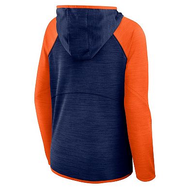 Women's Fanatics Navy/Orange Denver Broncos Redzone End Around Pass Raglan Full-Zip Hoodie