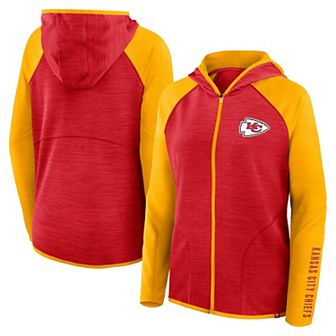 Women's Fanatics Red/Gold Kansas City Chiefs Redzone End Around Pass Raglan Full-Zip Hoodie