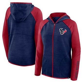 Women's Fanatics Navy/Red Houston Texans Redzone End Around Pass Raglan Full-Zip Hoodie