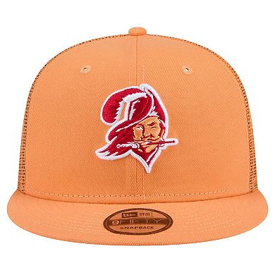 Men's New Era Orange Tampa Bay Buccaneers Throwback Main Trucker 9FIFTY Snapback Hat