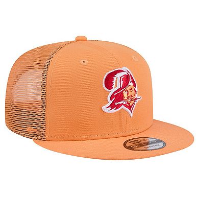 Men's New Era Orange Tampa Bay Buccaneers Throwback Main Trucker 9FIFTY Snapback Hat