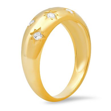 Queen Jewels Sterling Silver Cubic Zirconia Celestial Dome Statement Ring