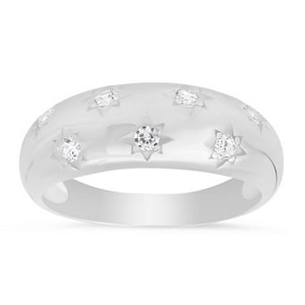 Queen Jewels Sterling Silver Cubic Zirconia Celestial Dome Statement Ring