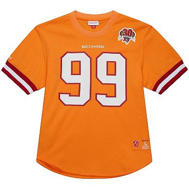 Men's Mitchell & Ness Warren Sapp Orange Tampa Bay Buccaneers Retired Player Name & Number Mesh Top