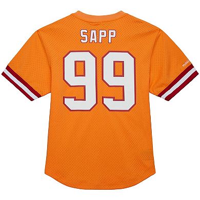 Men's Mitchell & Ness Warren Sapp Orange Tampa Bay Buccaneers Retired Player Name & Number Mesh Top