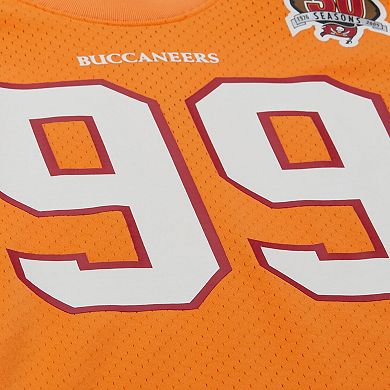 Men's Mitchell & Ness Warren Sapp Orange Tampa Bay Buccaneers Retired Player Name & Number Mesh Top