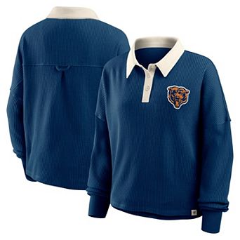 Women's Fanatics Navy Chicago Bears Oversized Hometown Premium Thermal Long Sleeve Shirt