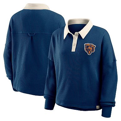 Women's Fanatics Navy Chicago Bears Oversized Hometown Premium Thermal Long Sleeve Shirt