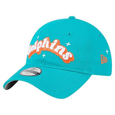Girls Youth New Era Aqua Miami Dolphins Cheer 9TWENTY Adjustable Hat