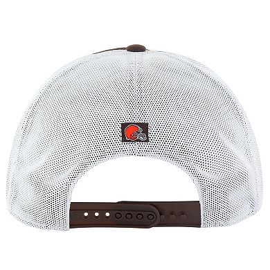 Men's '47 Brown/White Cleveland Browns Downburst Relaxed Hitch Trucker Adjustable Hat