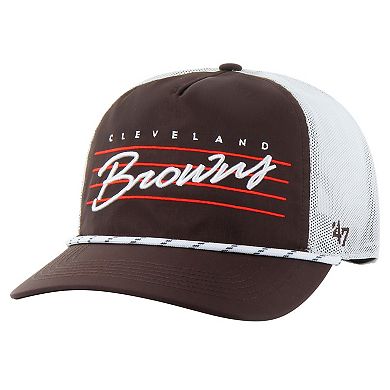 Men's '47 Brown/White Cleveland Browns Downburst Relaxed Hitch Trucker Adjustable Hat