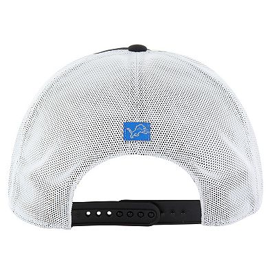 Men's '47 Black/White Detroit Lions Downburst Relaxed Hitch Trucker Adjustable Hat
