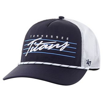 Men's '47 Navy/White Tennessee Titans Downburst Relaxed Hitch Trucker Adjustable Hat