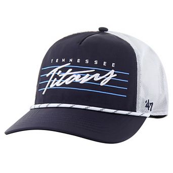 Men's '47 Navy/White Tennessee Titans Downburst Relaxed Hitch Trucker Adjustable Hat