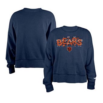 Girl's New Era Navy Chicago Bears Flip Sequin Sweatshirt