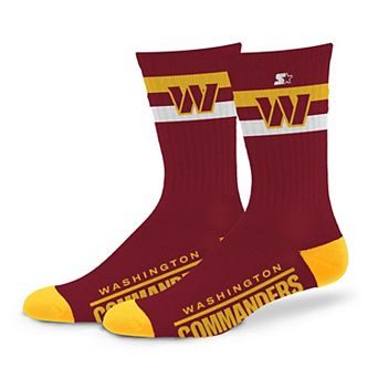 Unisex Starter Washington Commanders Team Color Two-Stripe Crew Socks