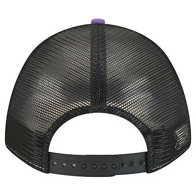 Men's New Era Purple Baltimore Ravens Linear A-Frame 9FORTY Adjustable Hat