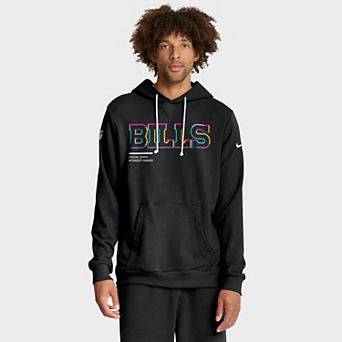 Men's Nike Black Buffalo Bills 2025 NFL Crucial Catch Sideline Standard Issue Dri-FIT Hoodie
