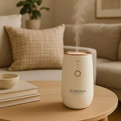 Di'Aroma Waterless Car Diffuser, 15ml Rechargeable Cold Air Oil Diffuser, Includes 2 Refill Bottles